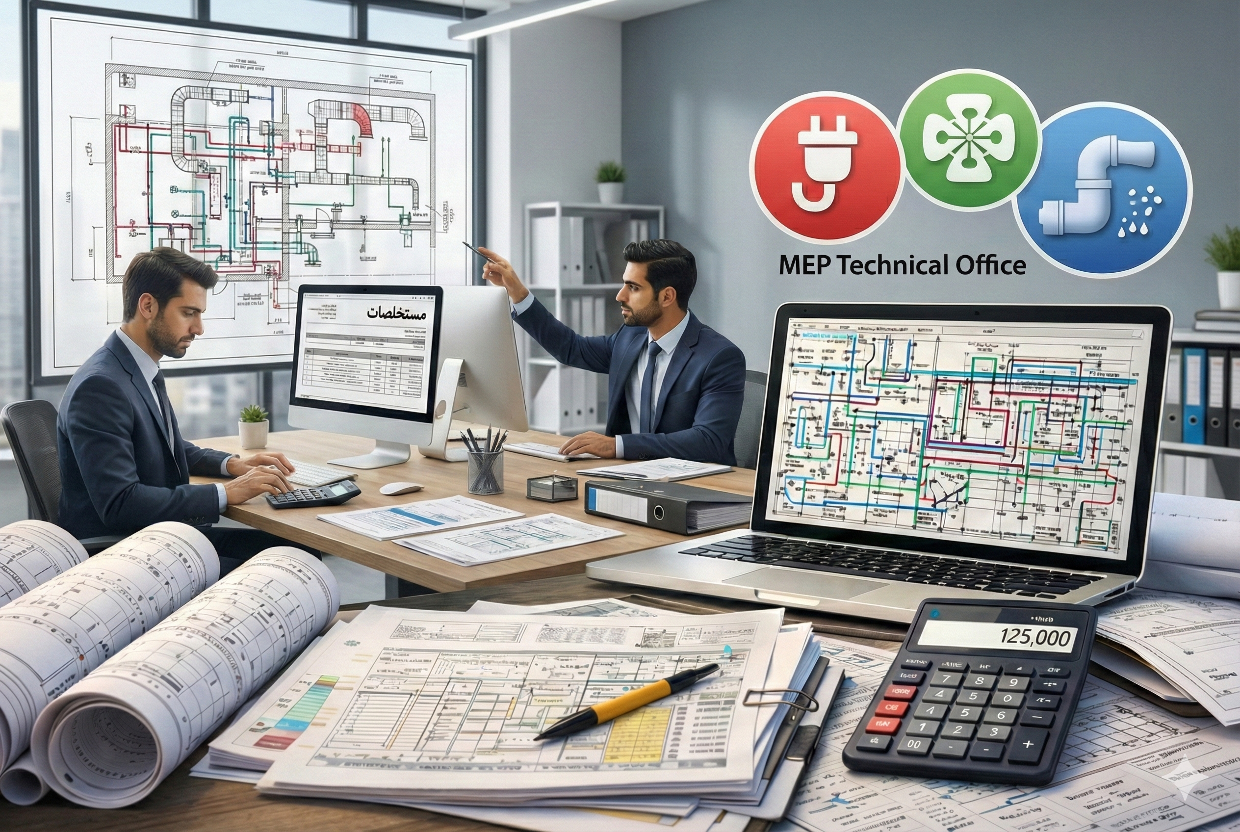 كورس المكتب الفني (MEP): إعداد اللوحات التنفيذية والمستخلصات